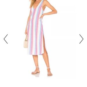 Privacy Please Maxi Dress Women‎ Size Medium Striped Dress V-neck side slits